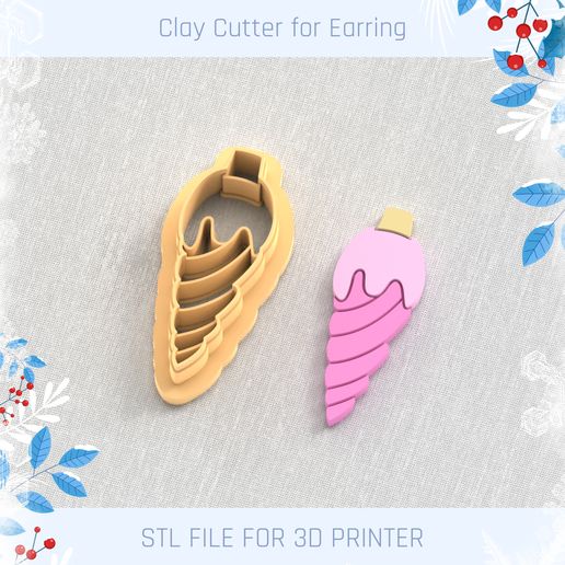 Clay Cutter, Winter Earring Cutters, Christmas Clay Cutters, Mini Clay Cutters 3 Sizes 3D model