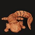 D14.24.jpg Flexi-Axolotl-Katze | Niedliche Gelenk-Kreatur | Hybrid-Fantasy-Spielzeug | Mehrfarbiges Flexi-Monster