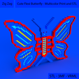 02.png Cute Flexi Butterfly - Print-in-Place - no supports - 8-bit Pixel Art - Voxel Art