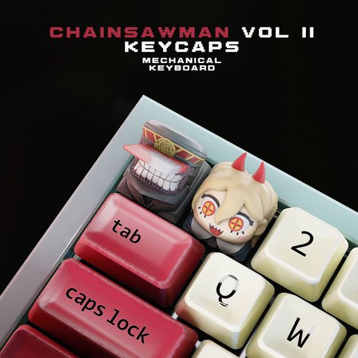🪚 Chainsaw Man Vol II Katana Man and Power - Mechanical Keyboard