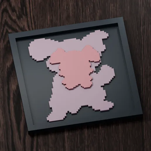 Granbull Line - Pokemon Silhouette Frame | Gen 5 sprite style | STL