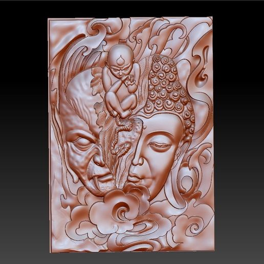 buddha or demon in a moment 3D model