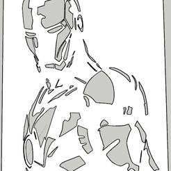 iron man 01.PNG STL-Datei stencil iron man 01・3D-Drucker-Vorlage zum herunterladen