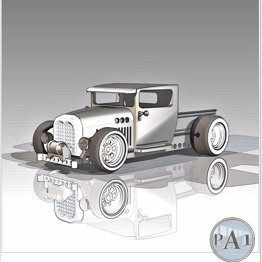 INS-07.jpg Download STL file Lowrider antique truck - 100% support free • Template to 3D print, PA1