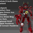 Custom 8 inch Chaos Warlord Backpack Combat Claw Lupus Power Axe Grenades spdays mPa Lamy E-Ee Iron Halo Captured Head Demon Pauldron Red Corsair Pauldron .) of Custom 8 inch Red Corsairs Chaos Warlord