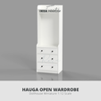 HAUGA OPEN WARDROBE Dollhouse Miniature 1:12 Scale IKEA-INSPIRED HAUGA WARDROBE MINIATURE FURNITURE 3D MODEL