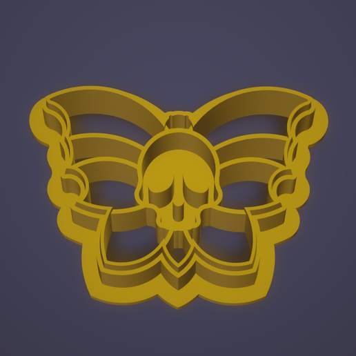 NIGHT MOTHS SKULL . POLYMER CLAY CUTTER 7 SIZE 3D model