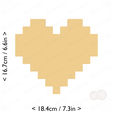 pixel_heart~7.25in-cm-inch-cookie.png Pixel Heart Cookie Cutter 7.25in / 18.4cm