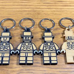 [FREE 1 Design]  LE-GO Mini-Figures Mr Gold Key Chain