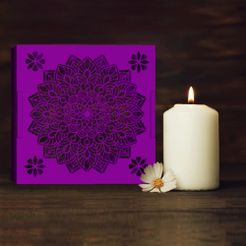 A RENDER.jpg STL file candle cover lamp mandala・3D printing design to download