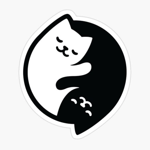 Ying Yang Cat Key Chain - Ying Yang Cat Keychain 3D model