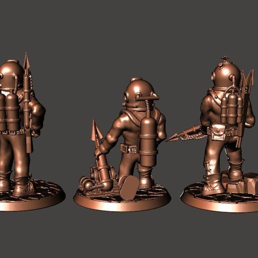 five2b.JPG 28mm Sci Fi Deep Sea Diver with Harpoon Gun & Knife
