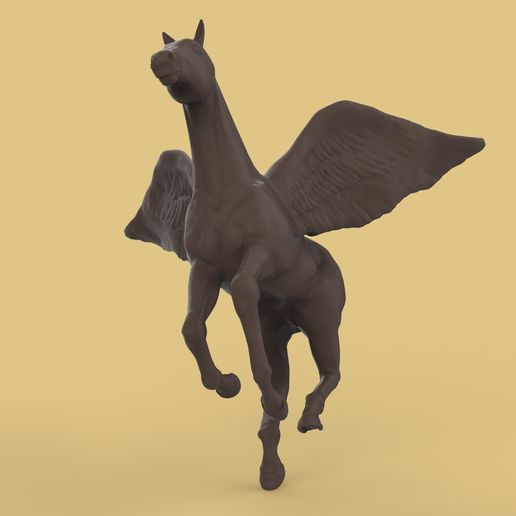 3d horse black pegasus