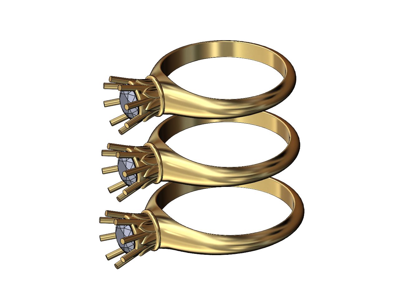 Diamond-Lotus-cup-ring-size6-7-8-03.jpg STL file Diamond Lotus 5mm solitaire Us sizes 6 7 8 3D print model・3D printing design to download, RachidSW