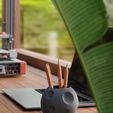40.jpg Archivo STL Organizador de escritorio Moon - Portalápices o casa para plantas y suculentas.・Modelo de impresión 3D para descargar