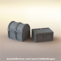 01_chest_and_trunk.png Free 3D file Medieval chest and trunk・3D printing idea to download