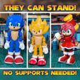 Pack1.jpg Flexi Sonic The Hedgehog Team (Sonic, Super Sonic & Amy) - Print In Place - No Supports