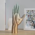 pic1.jpg Hi Five Hand Pose Statue Ring Jewelry Display