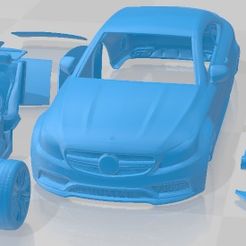 Mercedes-Benz-C63-AMG-Coupe-2016-Cristales-Separados-1.jpg 3D-Datei Mercedes Benz C63 AMG Coupé 2016 Druckfähiges Auto・Modell für 3D-Drucker zum Herunterladen