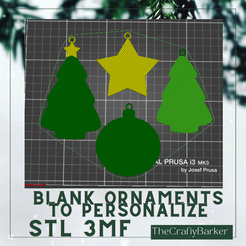 4-ornament-blanks.png Christmas Ornament Bundle 4 Blank ornaments / personalized shapes / gifts / bllank templates / crafts / kids crafts
