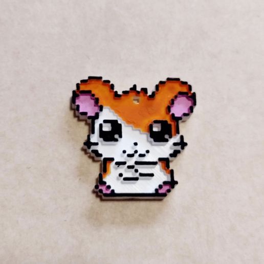 Key ring, magnet, Hamtaro 8 bits 3D model