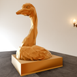 bust-low-poly2.png ostrich bust statue low poly stl 3d print file