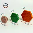 fidget-wobble-pins-hex-04.jpg Hexagon Fidget with Moving Pins - Print in Place Desk Toy & Keychain, 3 Sizes
