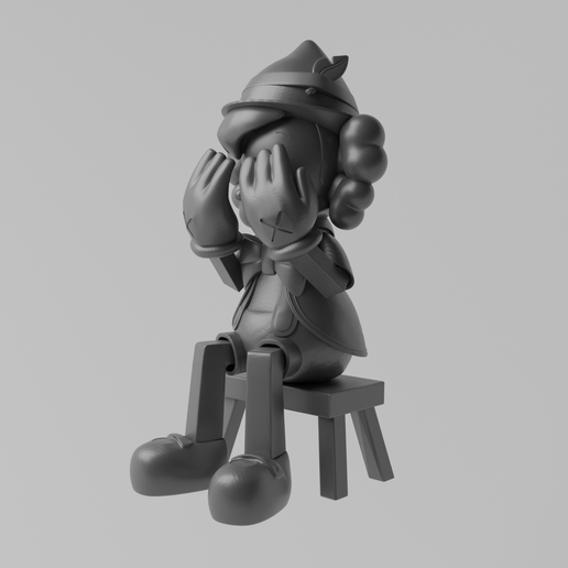 🎨 Kaws X Pinocchio Seated・ STL File for ・Cults