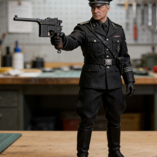 56 PA 3.75-inch Mauser C96 pistol perspective model