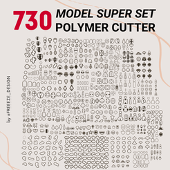 MODEL-SUPER-SET.png 3D file MEGA SUPER POLYMER CLAY CUTTER SET・3D printer design to download