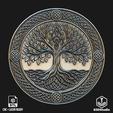 Front.png Arbre celtique en relief pour laser CNC et impression 3D Fichier STL et TIF en niveaux de gris 4K - Modèle 3D très détaillé