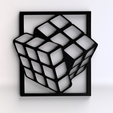 кубик-рубика.1.png Rubik's Cube Wall Art SVG STL PNG | 3D Optical Illusion Panel for Laser Cut, CNC & 3D Printing | Puzzle Geometric Decor