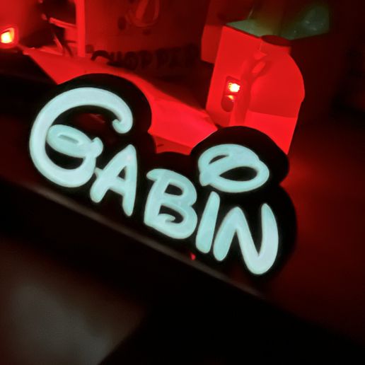 STL file Lamp GABIN , LUMINOUS NAME LED, name sign 🔦 ・3D print object ...