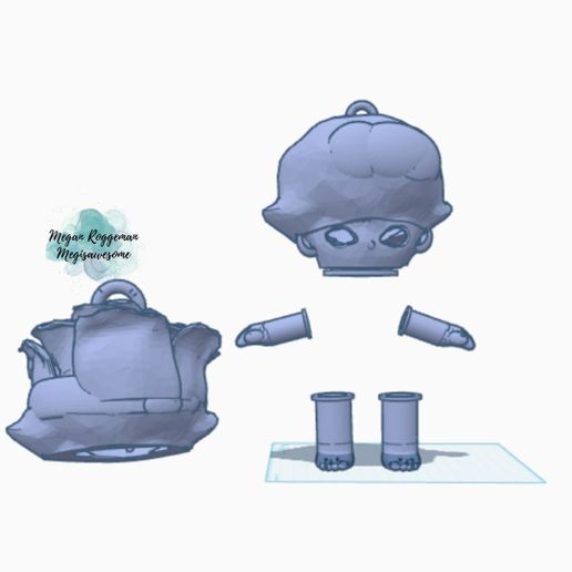 Dimoo Soft Belly Keychain Size 16cm 6.3 Inches 3D model