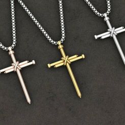6.jpg STL file nail cross pendant・3D printing template to download