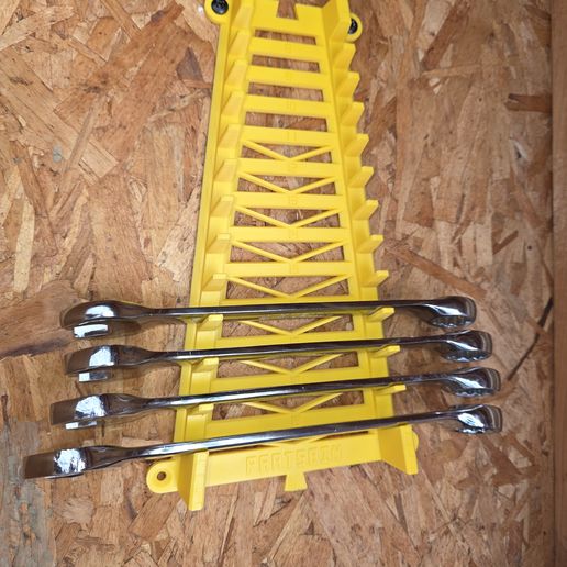 PartsBin Wrench Ladder - Labeled Metric + SAE Wall Rack | 3 STL Files