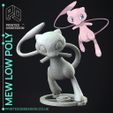 i ela SS XY aN ee OBSESSION MEW LOW POLY @ PRINTEDOBSESSION.CO.UK Mew - Pokemon - Low Poly Fan Art