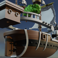 GoingMerry-3-demontado.png One Piece Fans - Bring the Going Merry Home in 3D - .stl File for Printing!