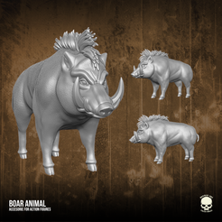 1.png STL file Boar Animal 3D printable File for action figures・Model to download and 3D print