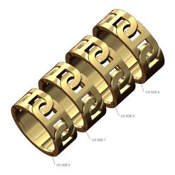 Links-DD-8mm-wide-band-size6to9-00.jpg STL file D link chain 8mm band US sizes 6to9 3D print model・Design to download and 3D print
