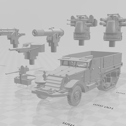 1.png Free STL file U.S. Halftrack (M3, M16 MGMC, GMC, T19 HMC, PMC, MPMC) for Dust Warfare 1947・3D printer model to download