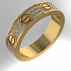 ry3.jpg STL file Love Screw Diamond Ring 17 5mm・3D printing idea to download