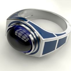 Ring-R2D2-1.jpg STL file Ring with enamel R2D2・3D print design to download