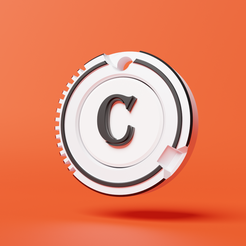 C-keychain-image-2.png Archivo STL gratis LLAVERO MAGNÉTICO PALABRA C・Plan de la impresora 3D para descargar