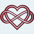 infinity-heart-1.png Infinity heart knot, Symbol for eternal, everlasting love, hearts stencil, embross, mold, Valentine's Day ornament, wedding decor, wall art decoration, anniversary topper