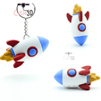 Cutie3D-Click Rocket Fidget Clicker Keychain_02.png Cutie3D Click Rocket Fidget Clicker Keychain - Cute Backpack Keychain