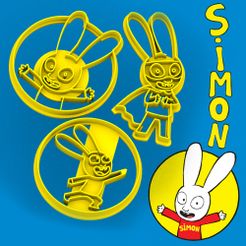2simon.jpg Descargar archivo STL SIMON el conejo feliz - cortante de galletas - bunny rabbit conejito - corta masa y arcilla - 8cm • Objeto imprimible en 3D, Agos3D
