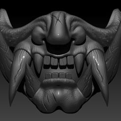 Mascara Japonesa Demonio cortes Batalla f.jpg Free STL file Mask Samurai Demon Combat・3D printer model to download