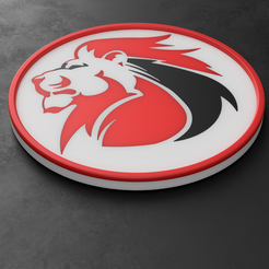 Lions-coaster-flat-11-bodies.png Free STL file SOUTH AFRICAN RUGBY - LIONS - COASTER - For mosaic palette or multi colour printers - MULTIPLE STL'S・Object to download and to 3D print