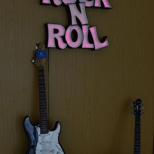Rockin R Sign Download STL file rock n roll sign • 3D printer model ・ Cults